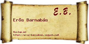 Erős Barnabás névjegykártya